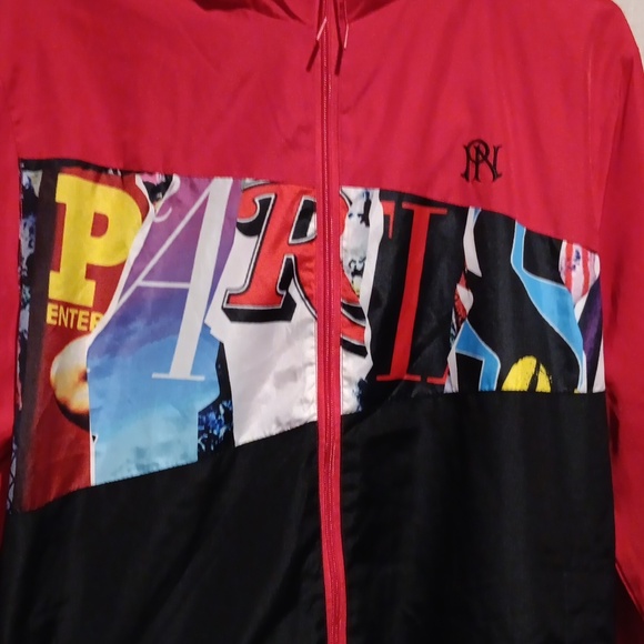 Parish Nation Full Zip Windbreaker Hooded Jacket Men's Size L - Picture 3 of 8